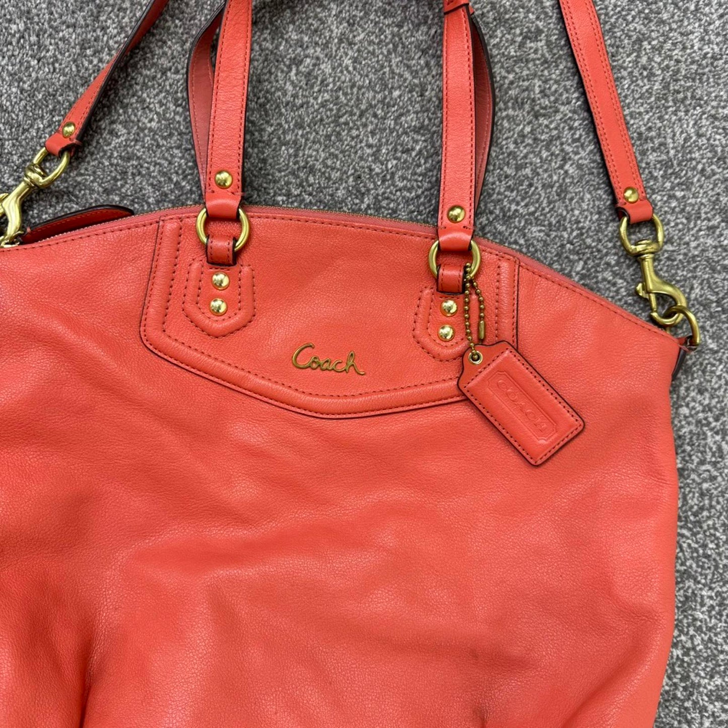 Vintage Coach Ashley Leather Convertible Shoulder Bag Satchel F23684 large