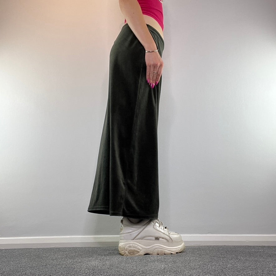 Y2K velour maxi skirt