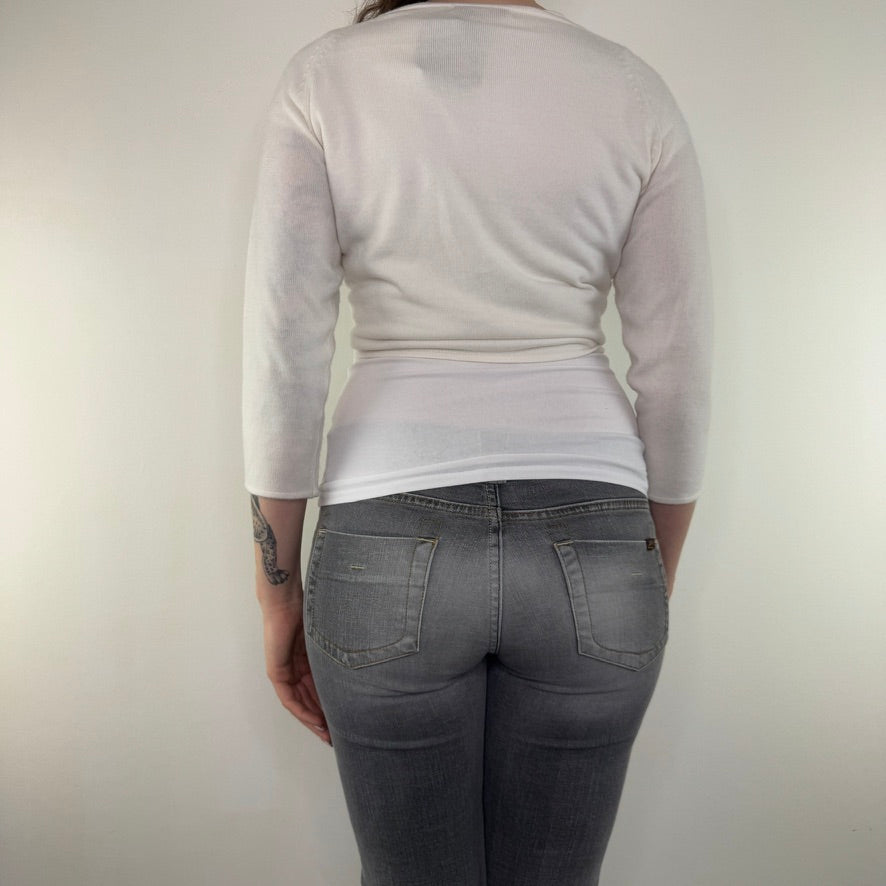 Y2K vintage front tie fine knit cardigan