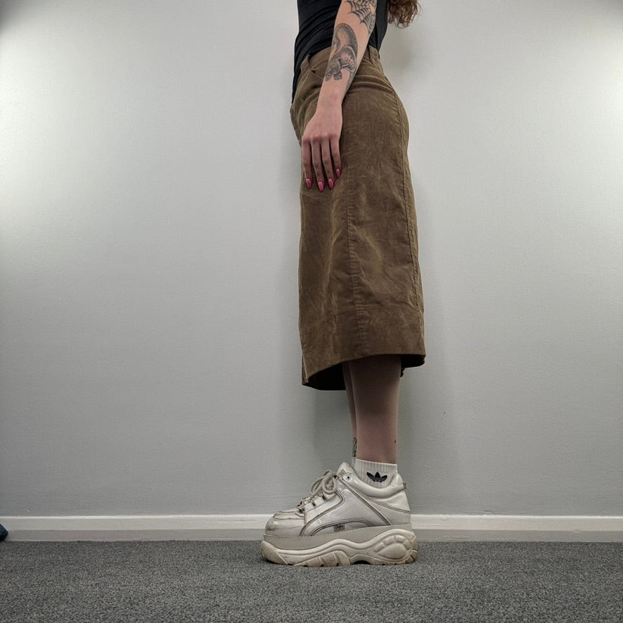 Y2K corduroy maxi skirt