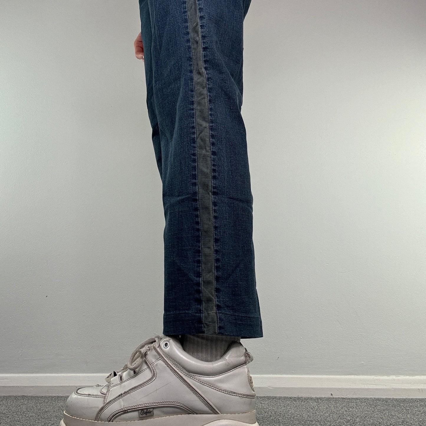 Y2K low rise stripe straight leg jeans