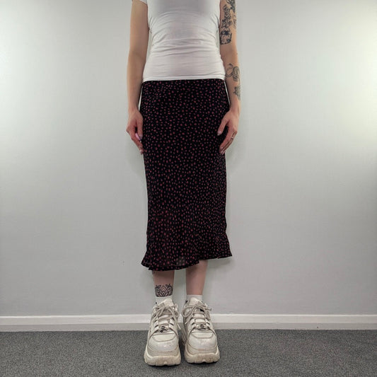 Y2K vintage low rise ditsy floral sheer maxi skirt