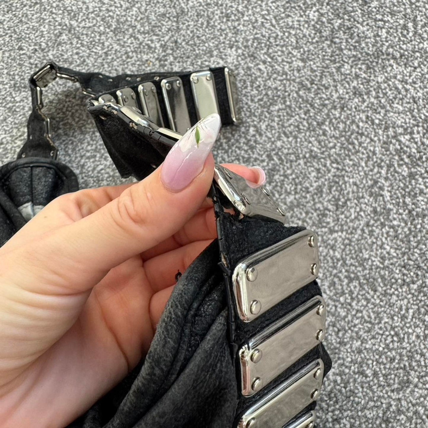 Y2K vintage Steve Madden shoulder bag metal slouchy boho medium size