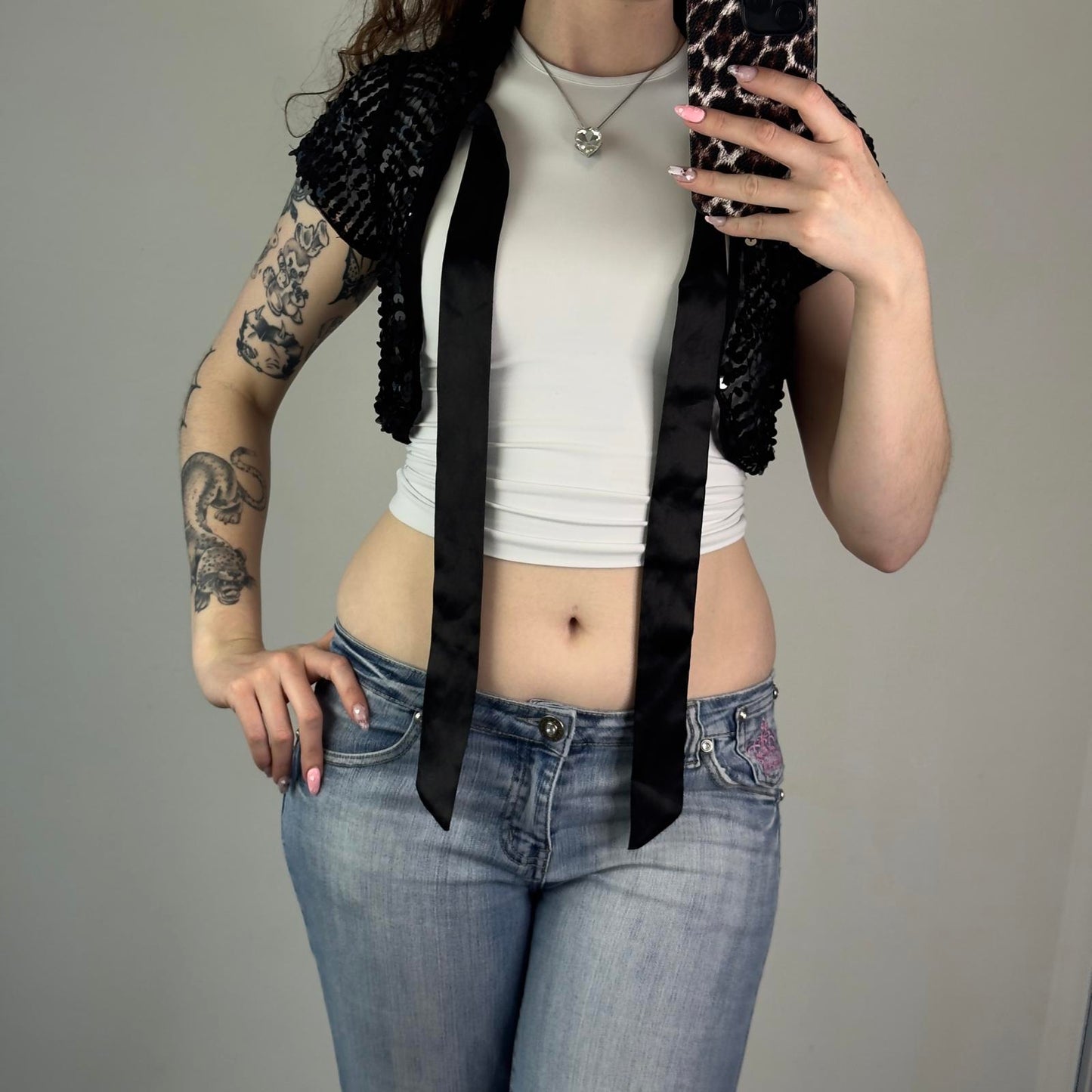 Y2K vintage sequin embellished cardigan cropped short sleeve cape festival party