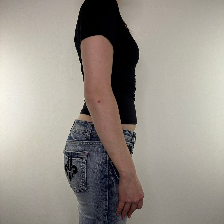 Y2K vintage slinky baby tee basic top short sleeve fitted slightly cropped