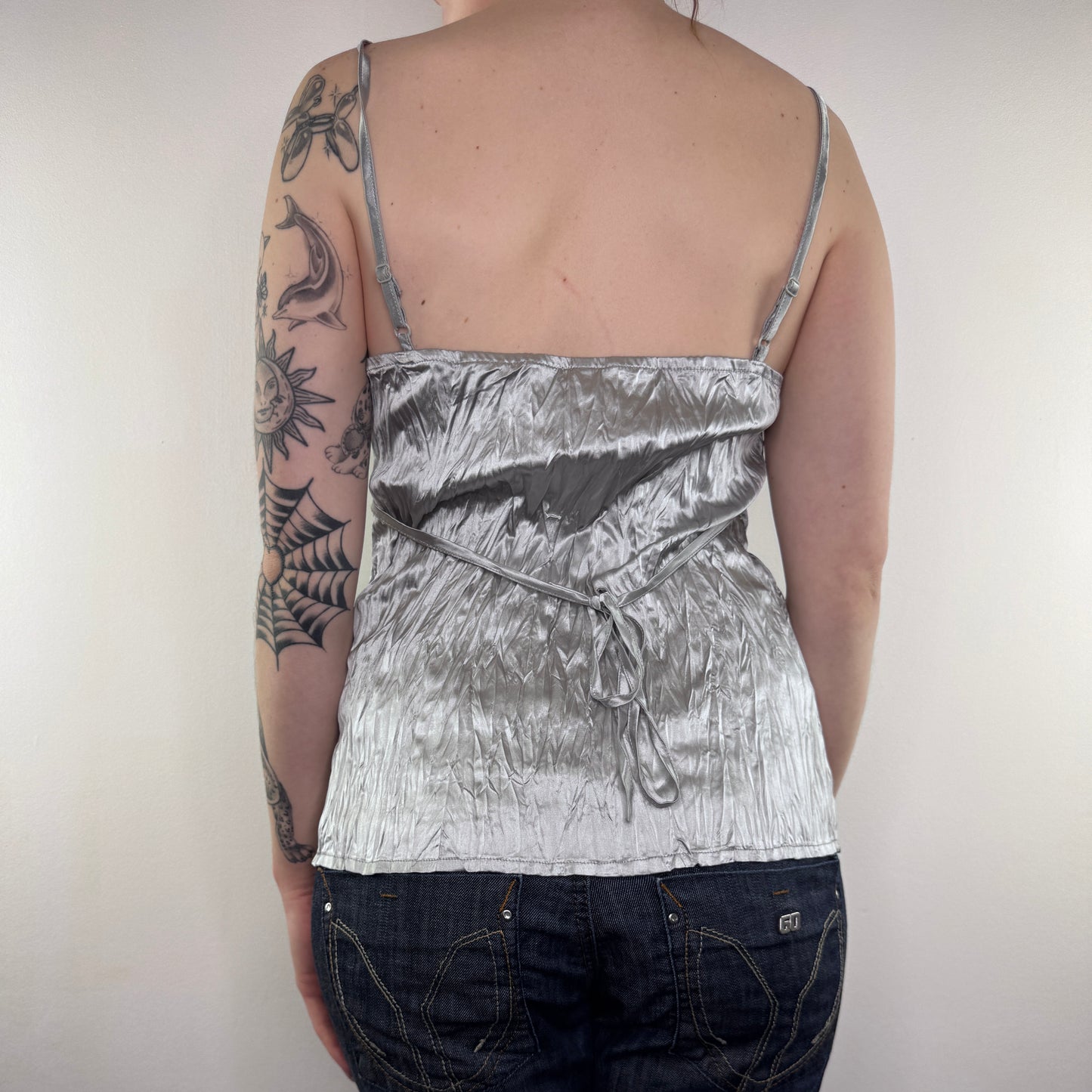 Y2K vintage Bay crinkle satin cami top