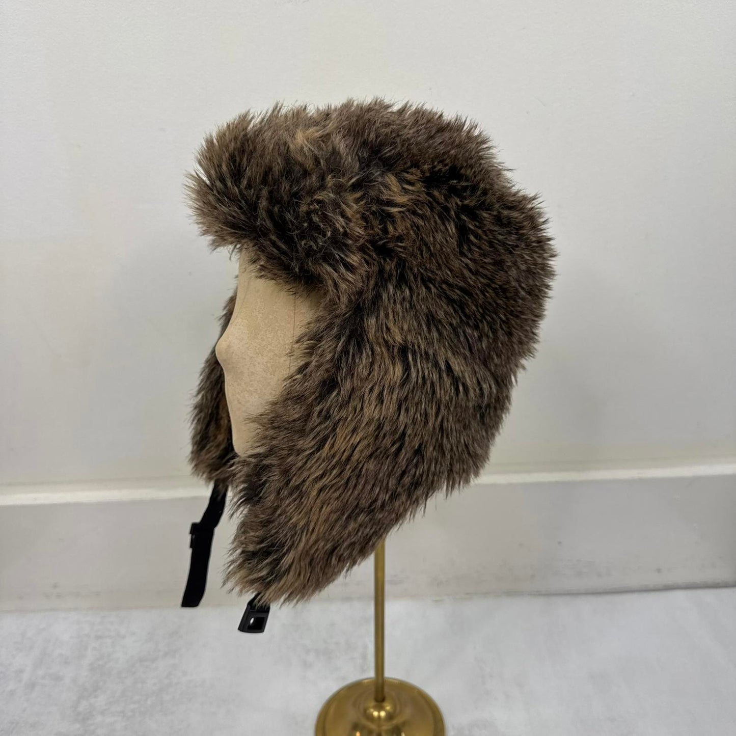 Y2K vintage faux fur trapper hat unisex brown