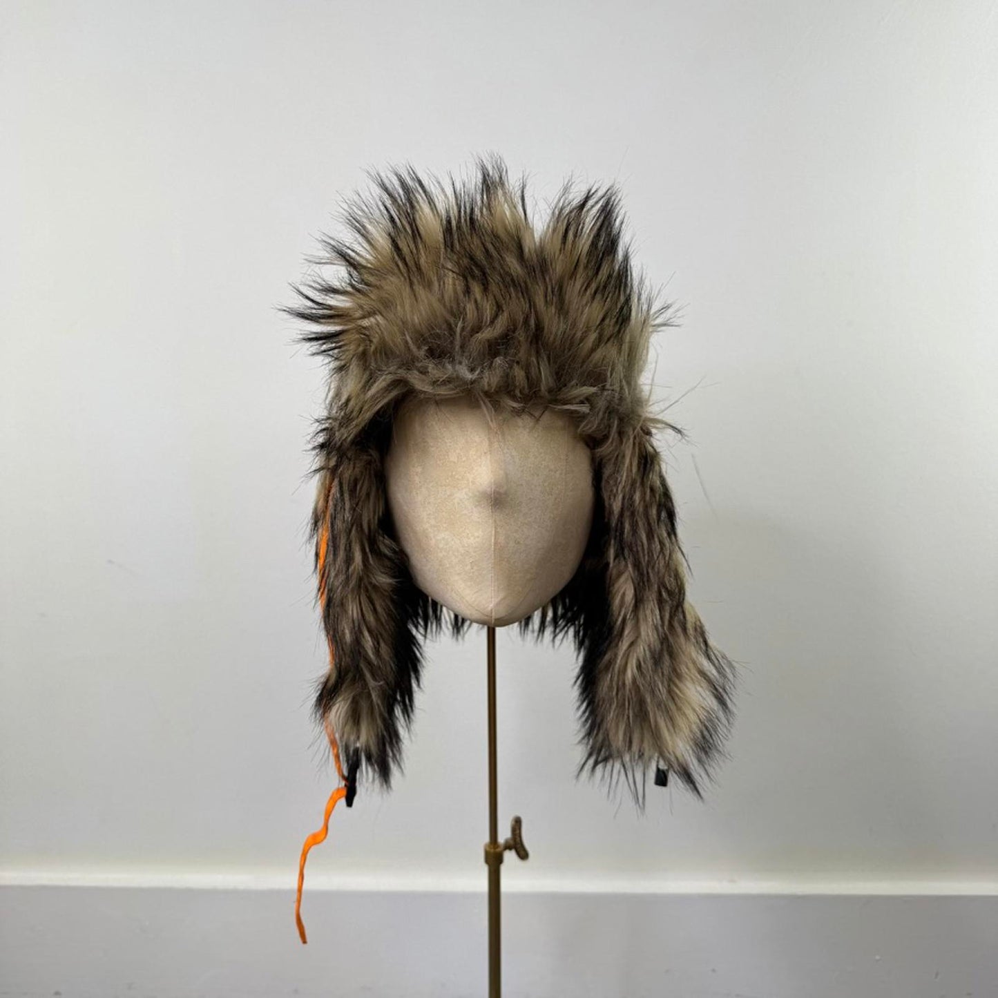 Fjallraven Nordic heater hat faux fur trapper safety orange unisex