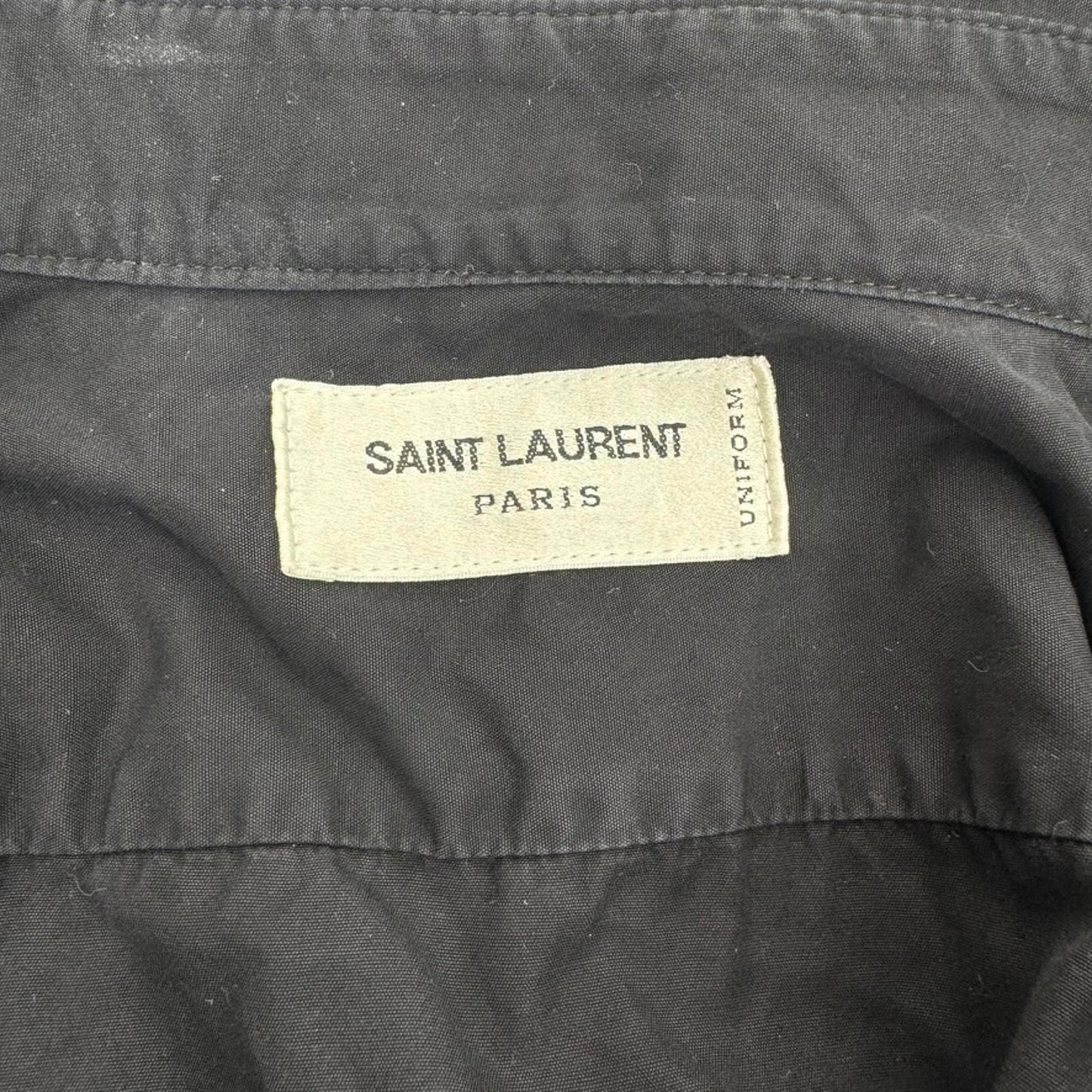 Saint Laurent uniform shirt long sleeve button up black tailored 100% cotton