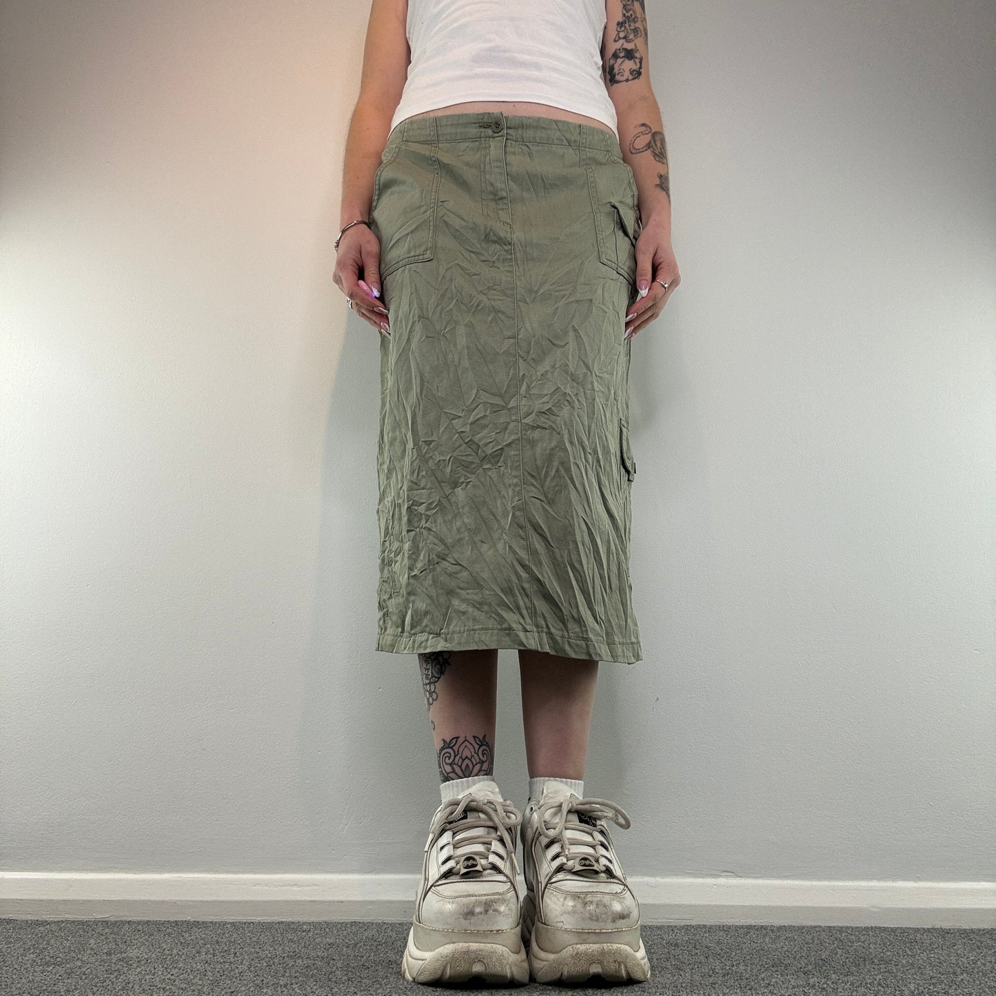 Y2K cargo maxi skirt