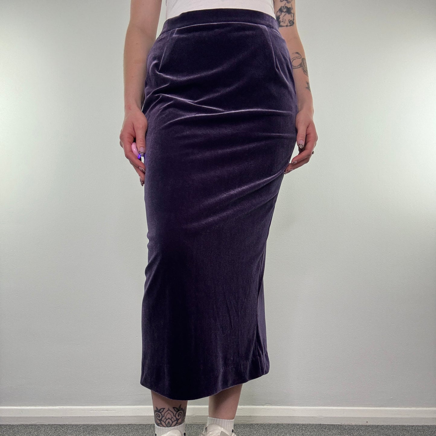 Y2K vintage whimsigoth velvet maxi skirt