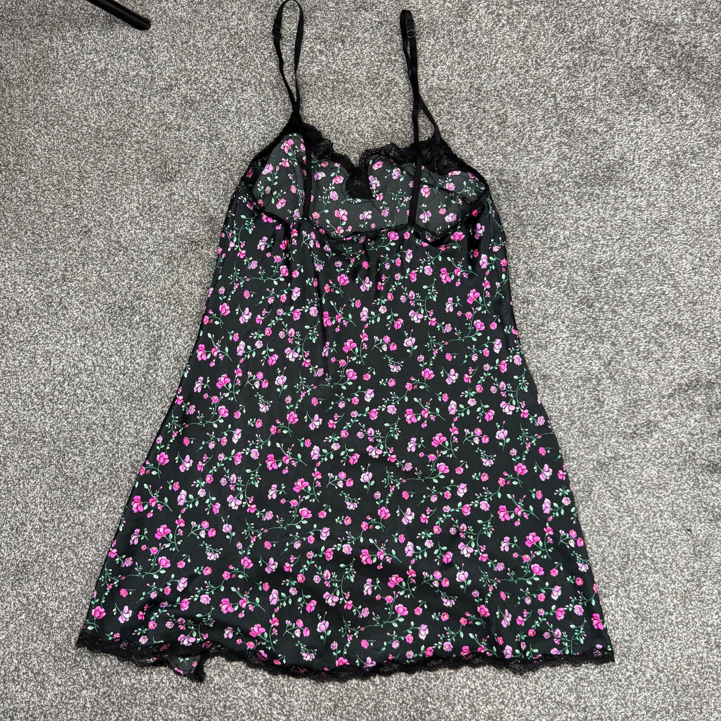 Victoria's Secret nightie night dress mini shorts ditsy floral thigh slit bow
