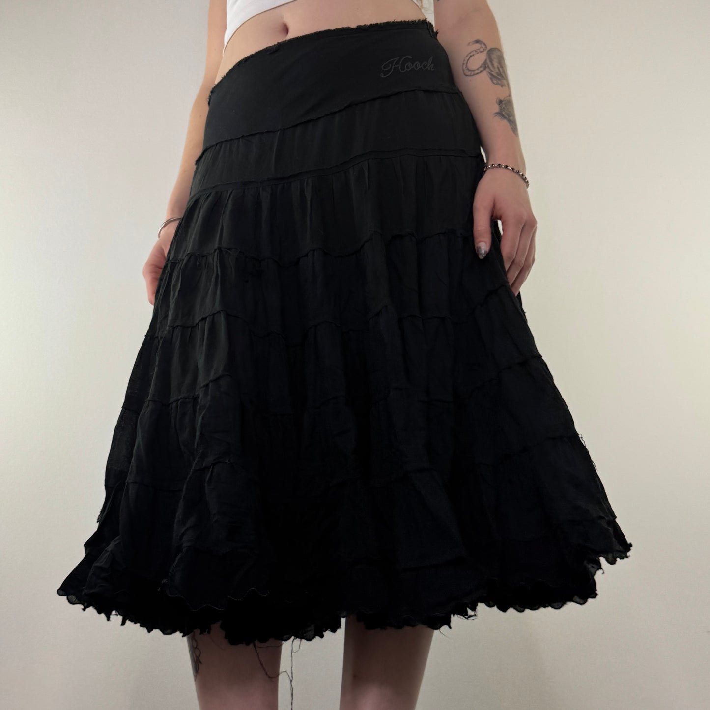 Y2K vintage Hooch tiered midi skirt