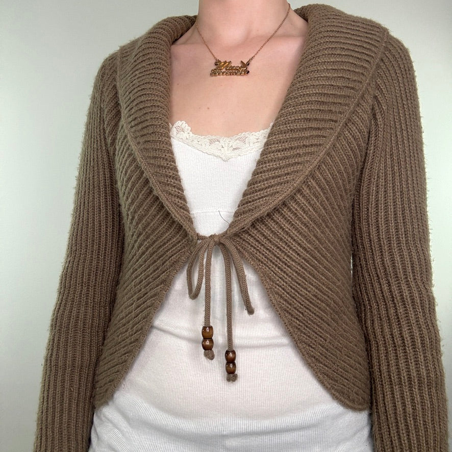 Y2K vintage knit cardigan tie front