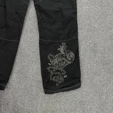 Y2K vintage low rise rose embroidered baggy cargo trousers