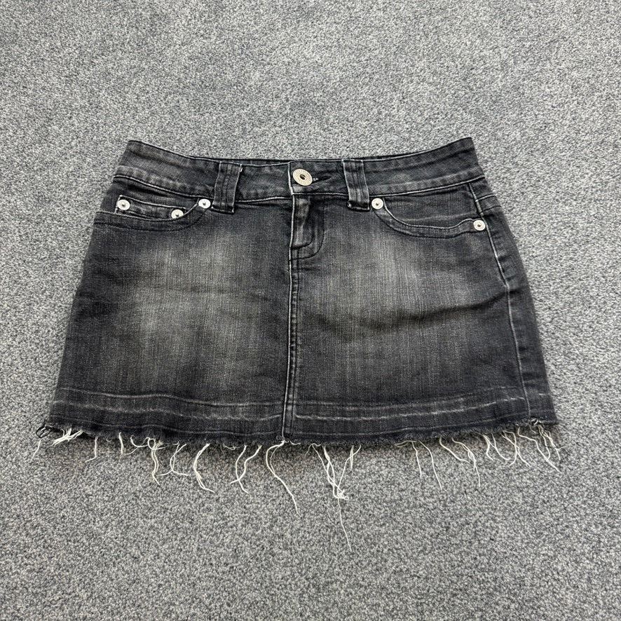 Y2K vintage low rise faded denim mini skirt