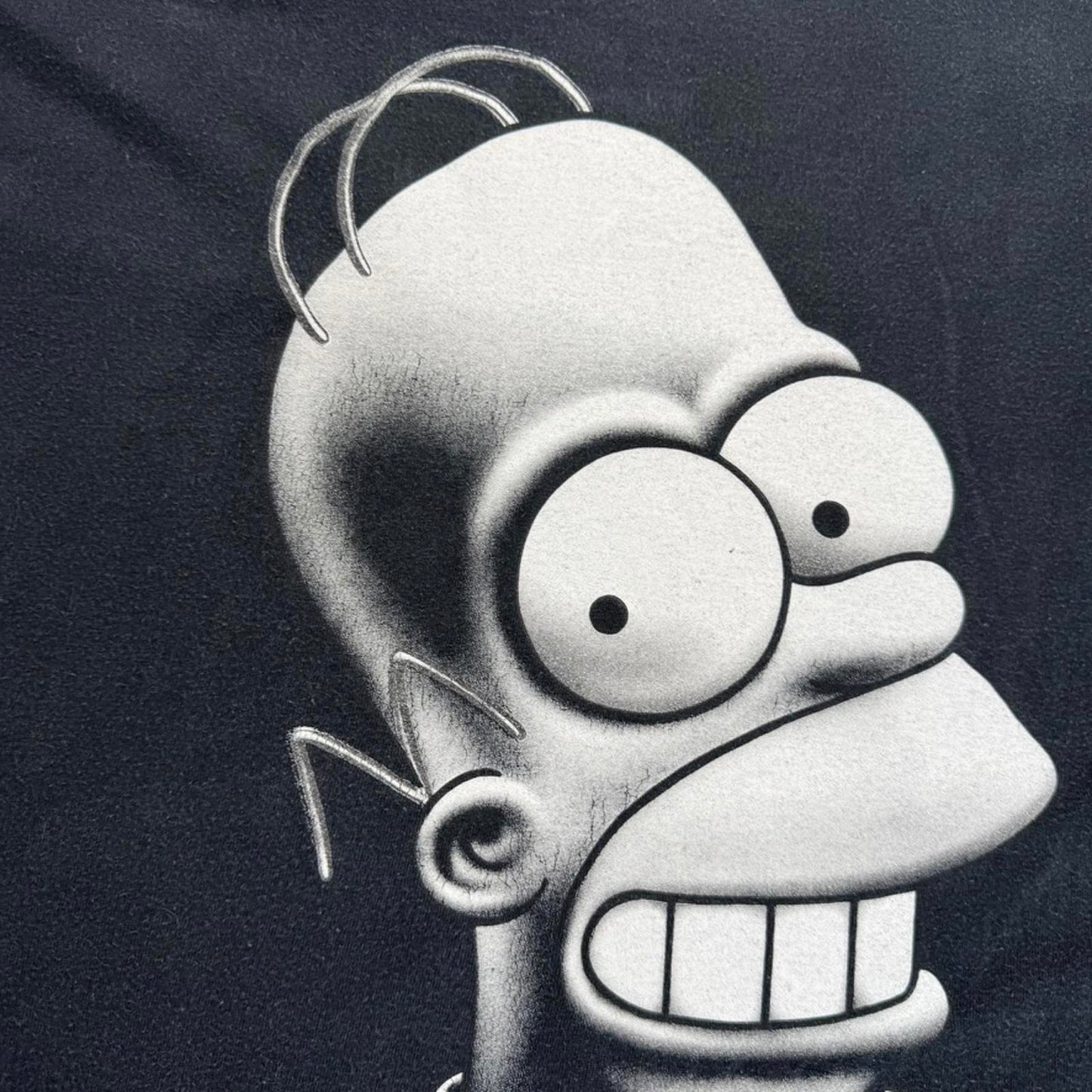Vintage Homer Simpson graphic print t shirt big face black white jeans