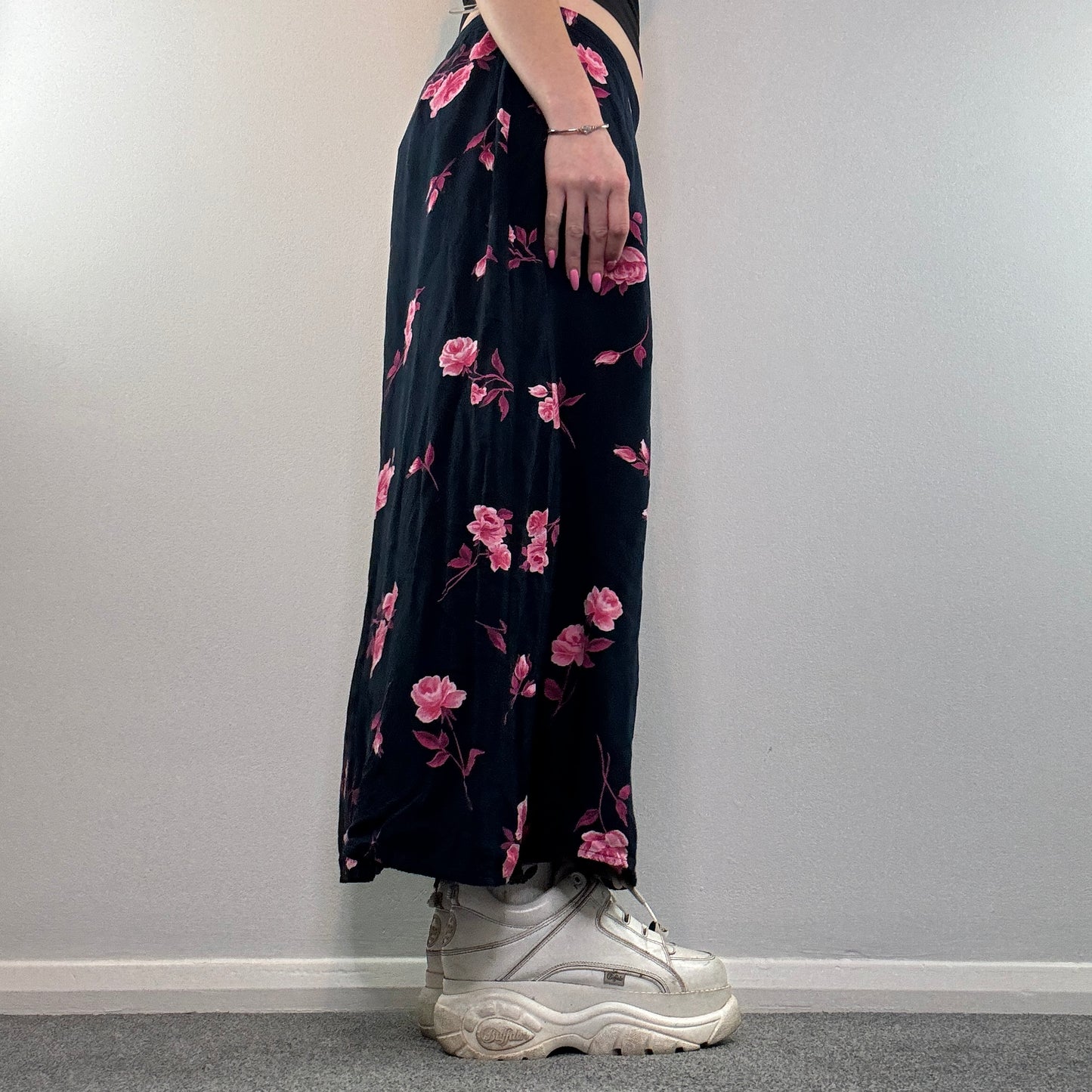 Y2K floral maxi skirt