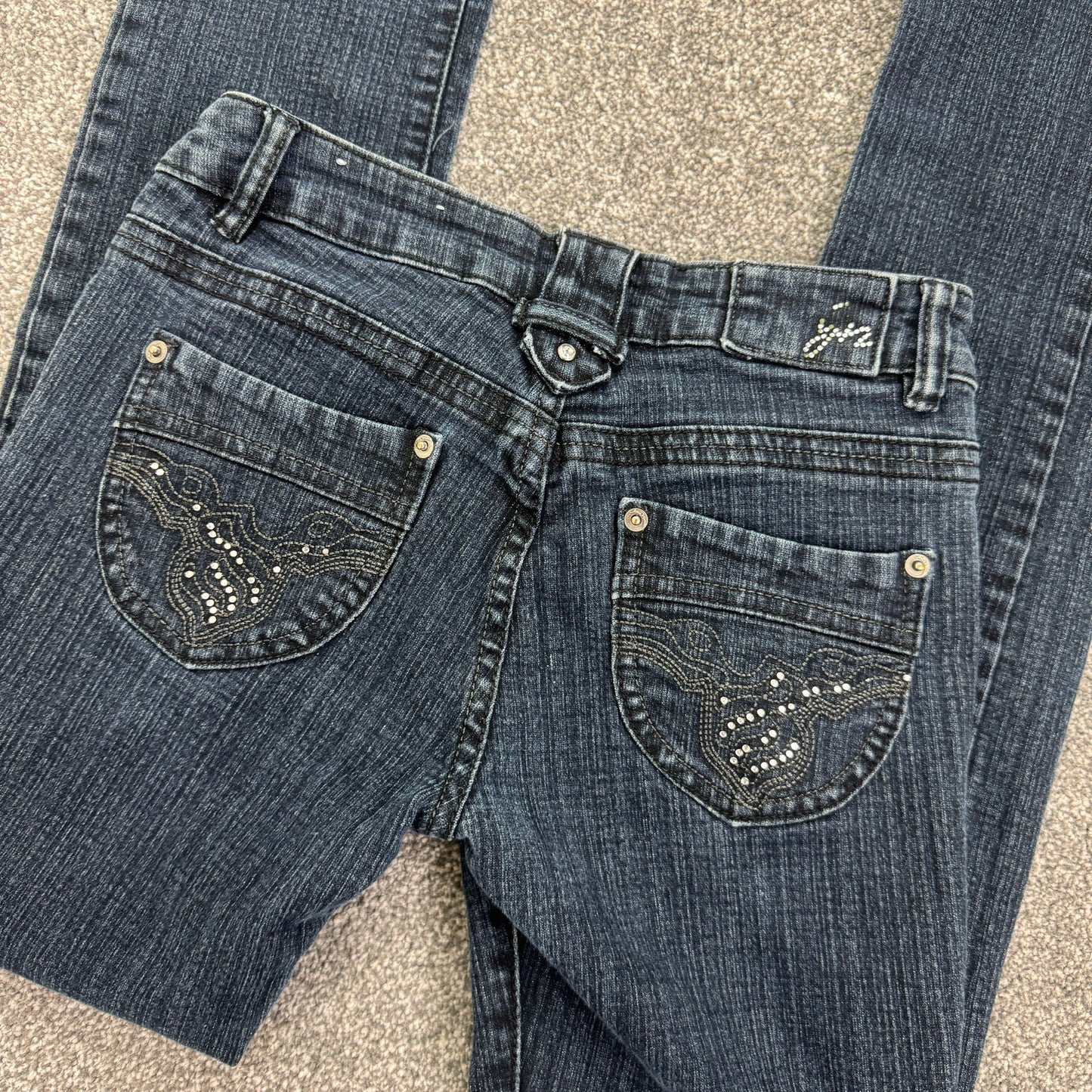 Y2K vintage Jane Norman low rise straight leg jeans rhinestone