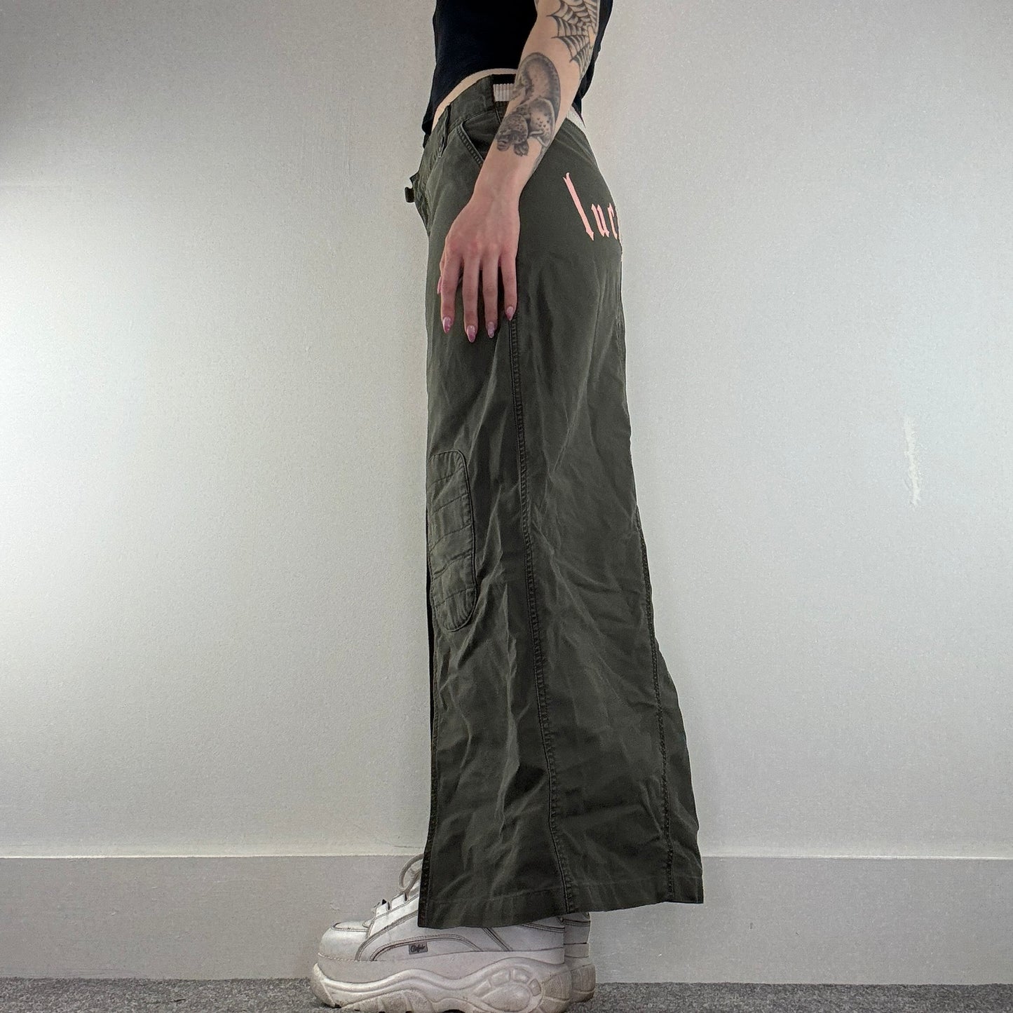 Y2K vintage Miss Sixty Killah cargo maxi skirt spell out