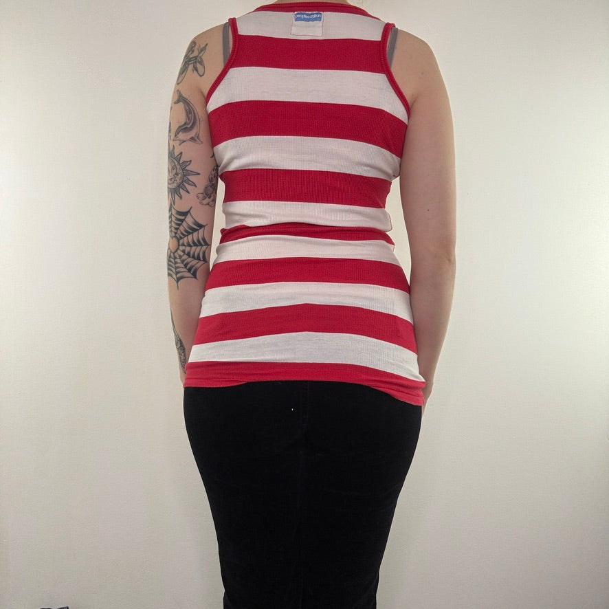 Y2K vintage stripy long line tank top