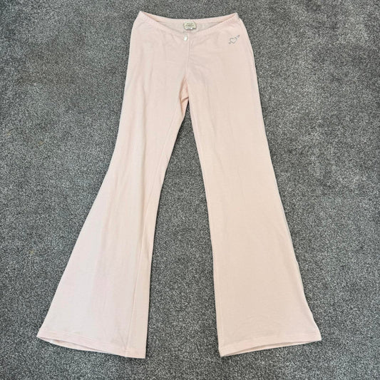 Y2K vintage Blugirl Blumarine low rise velour flared trousers rhinestone heart