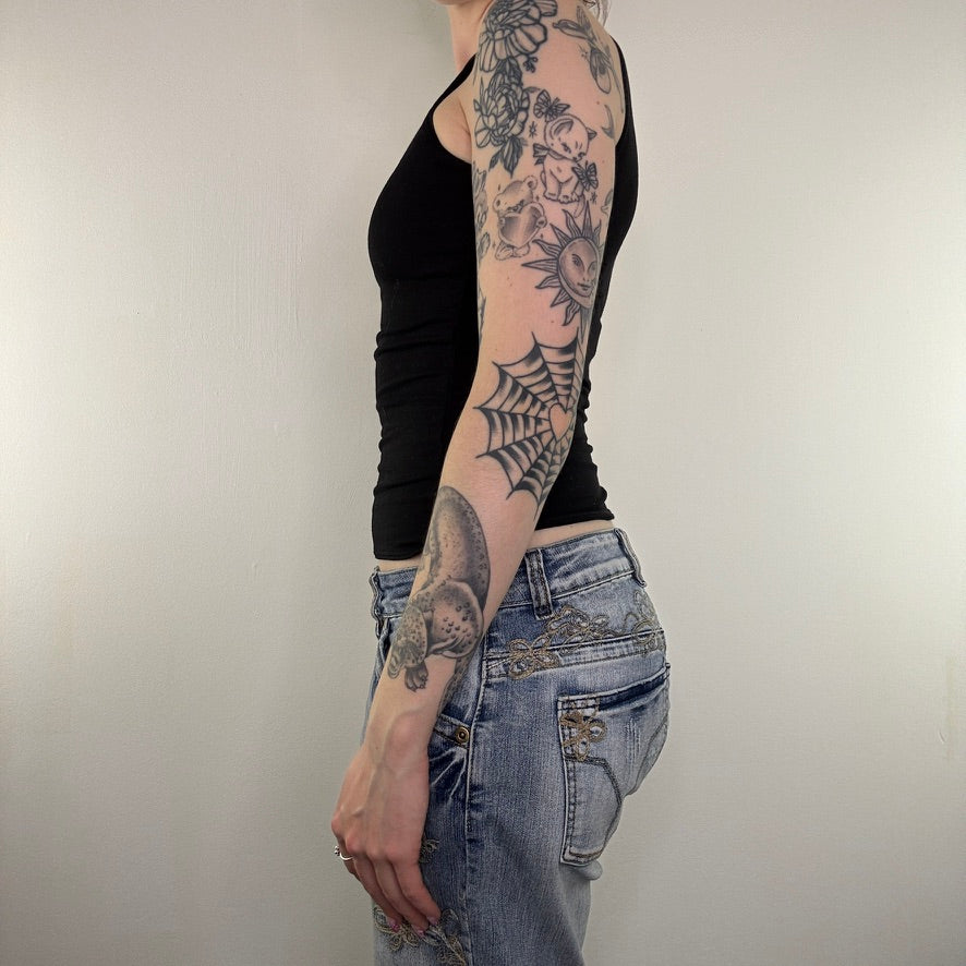 Y2K vintage high neck tank top basic plain round neckline fitted