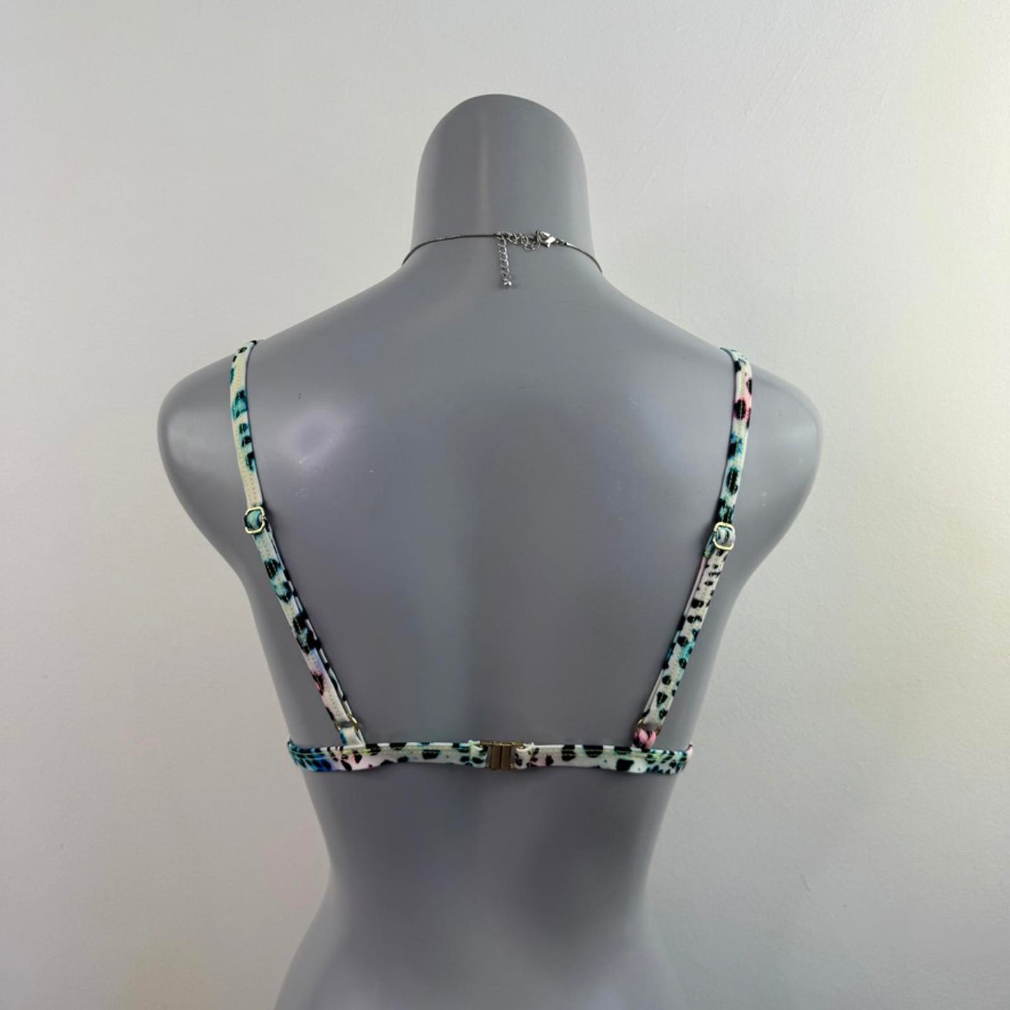 Leopard print rainbow multicolour bikini top swimwear