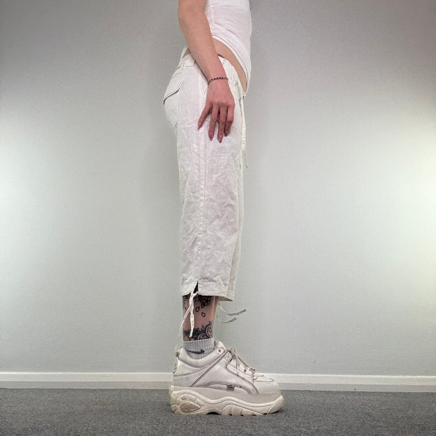 Y2K vintage low rise capri cropped cargo trousers