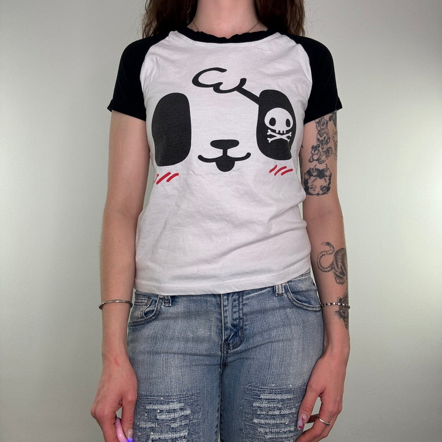 Y2K vintage kawaii panda graphic top