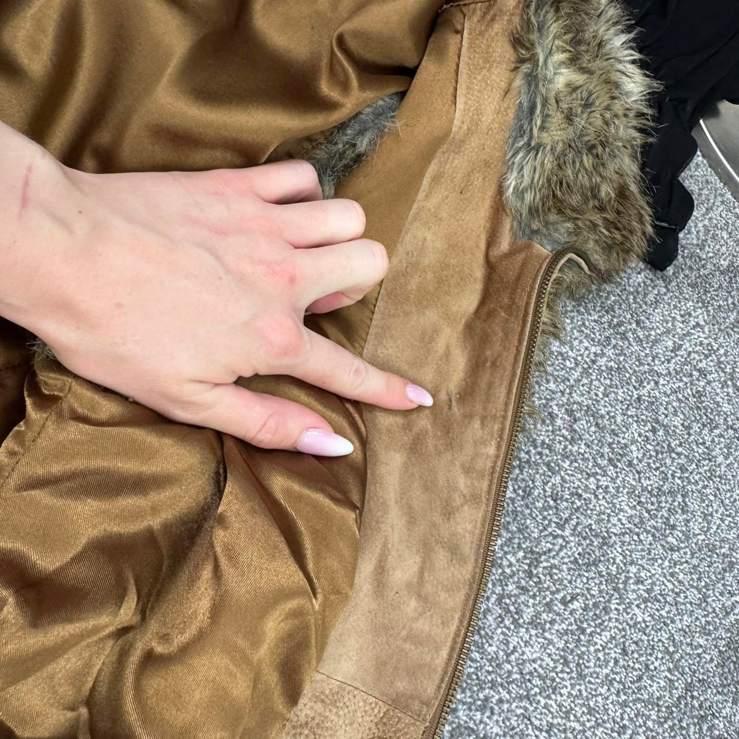 Y2K vintage Topshop faux fur sleeveless gilet body warmer high neck brown