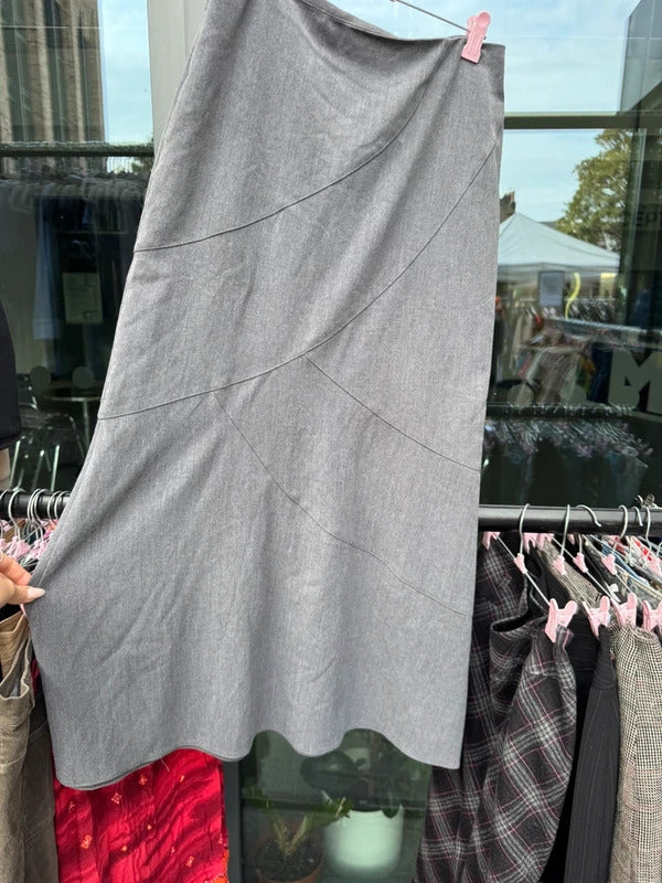 Y2K vintage a line maxi skirt grey