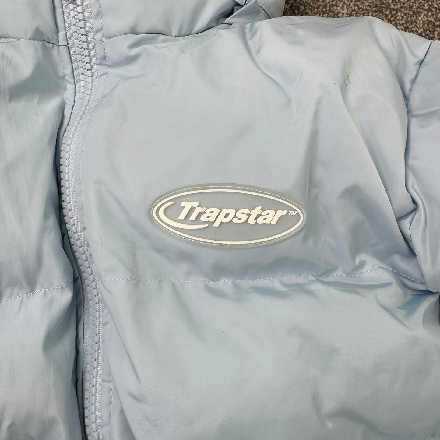 Trapstar puffer jacket coat with hood baby ice blue