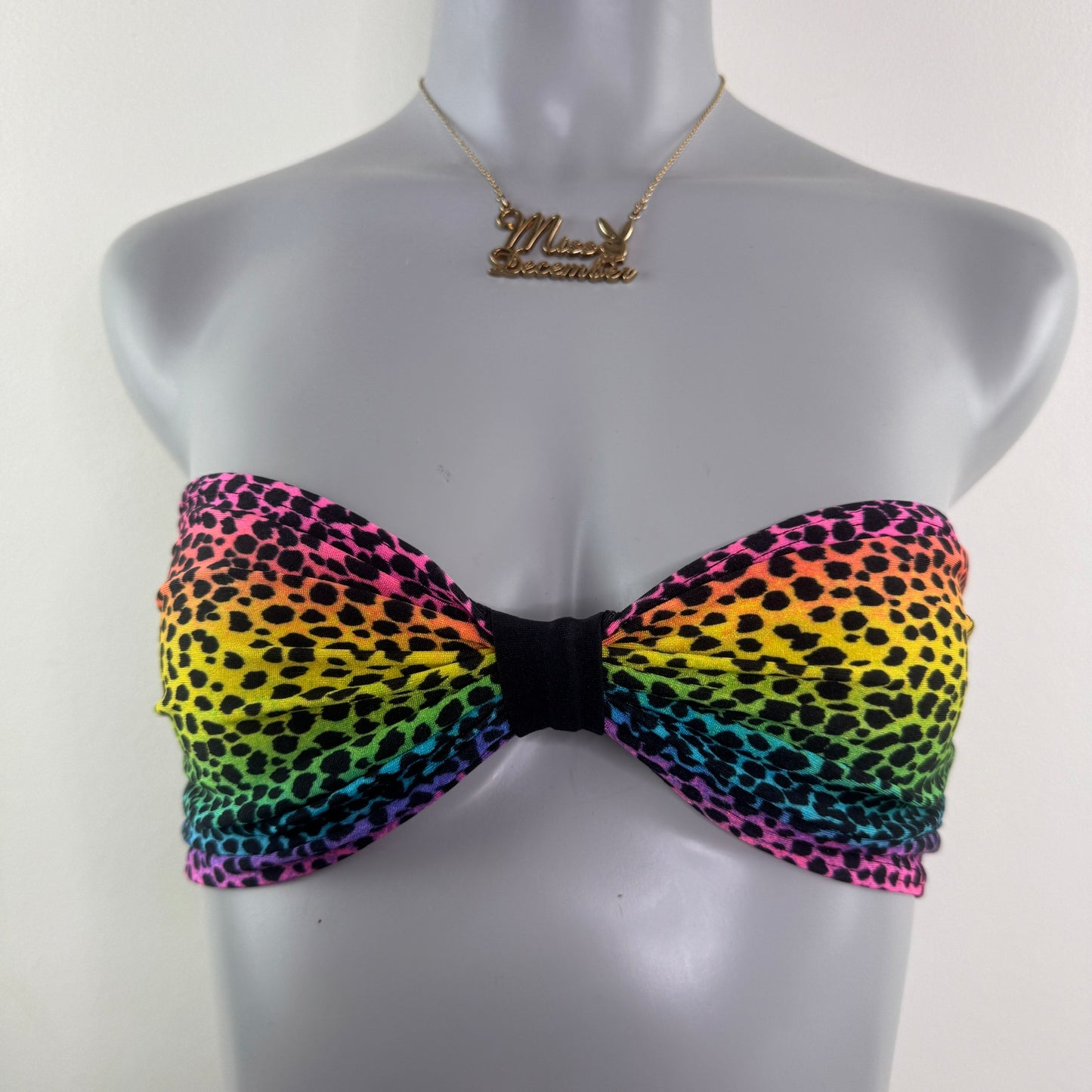 Y2K vintage leopard print rainbow bikini matching set