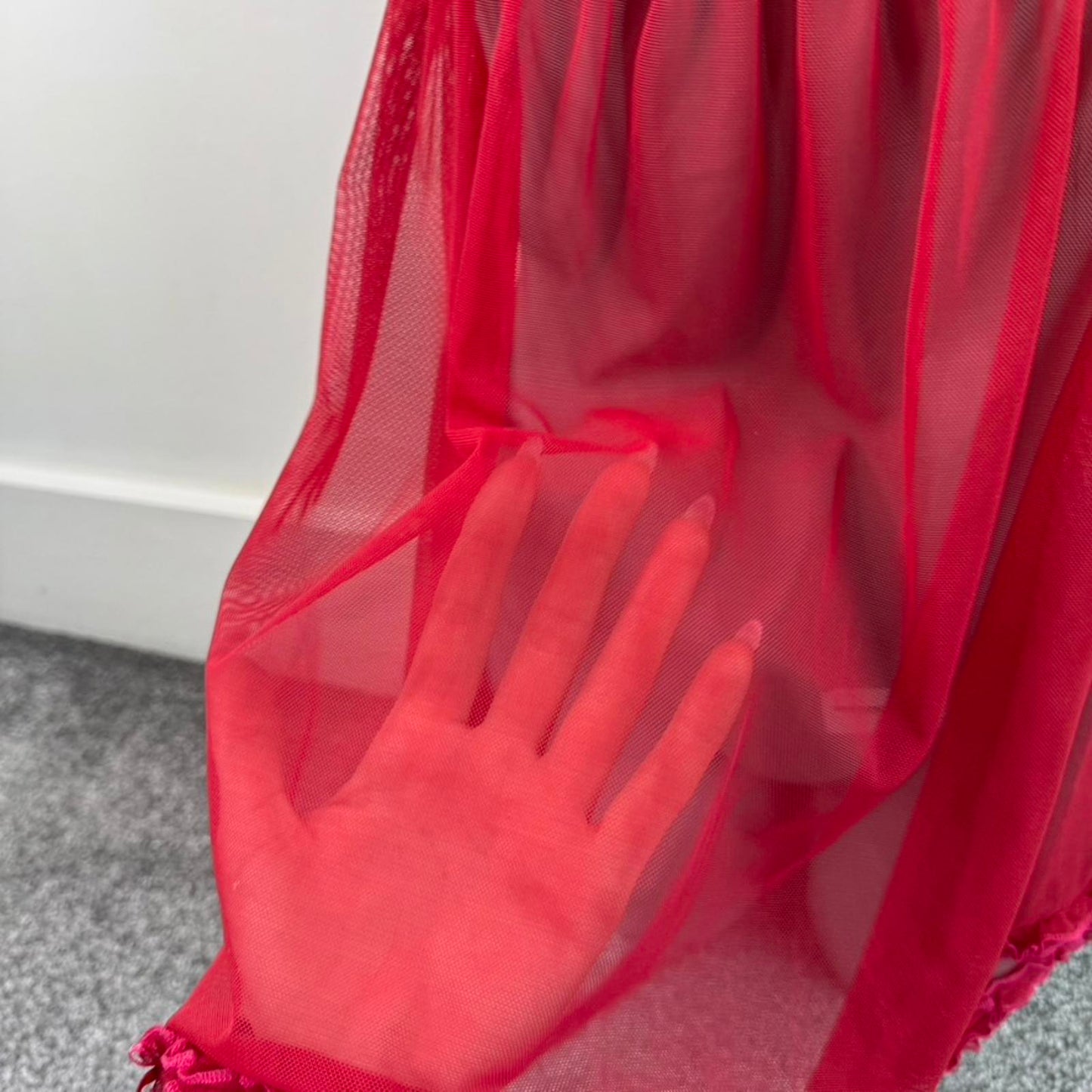 Y2K vintage Ann Summers mesh babydoll frilly underwired lightly padded bow red