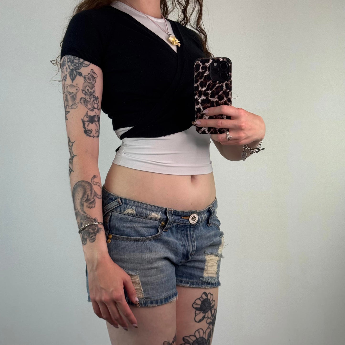 Y2K vintage cropped fine knit wrap around bow top cardigan v neck short sleeve