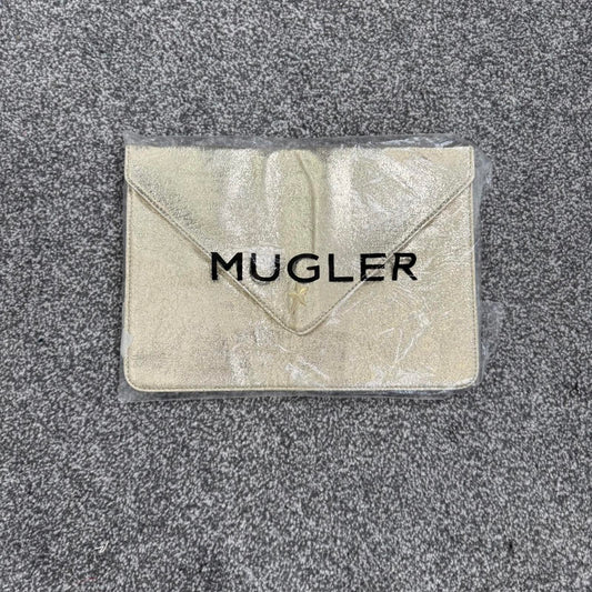 Mugler Alien Goddess Gold Pouch Clutch Bag Small