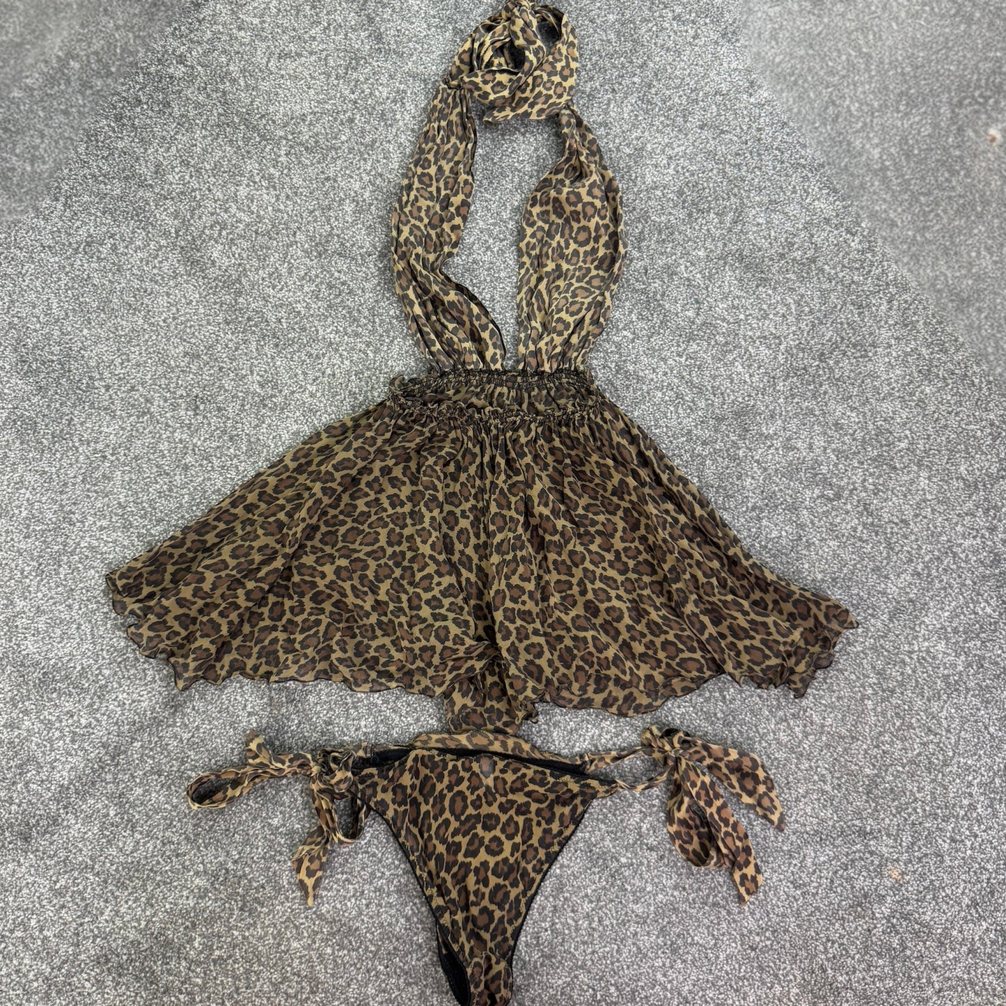 Myla London leopard print silk babydoll and knickers