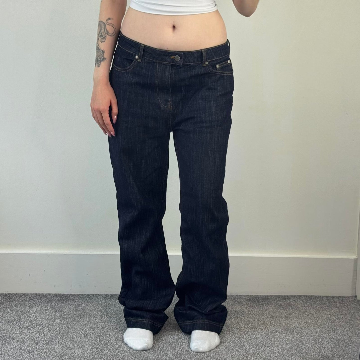 Peachy Den gigi slim leg denim jeans rinse mid rise- large