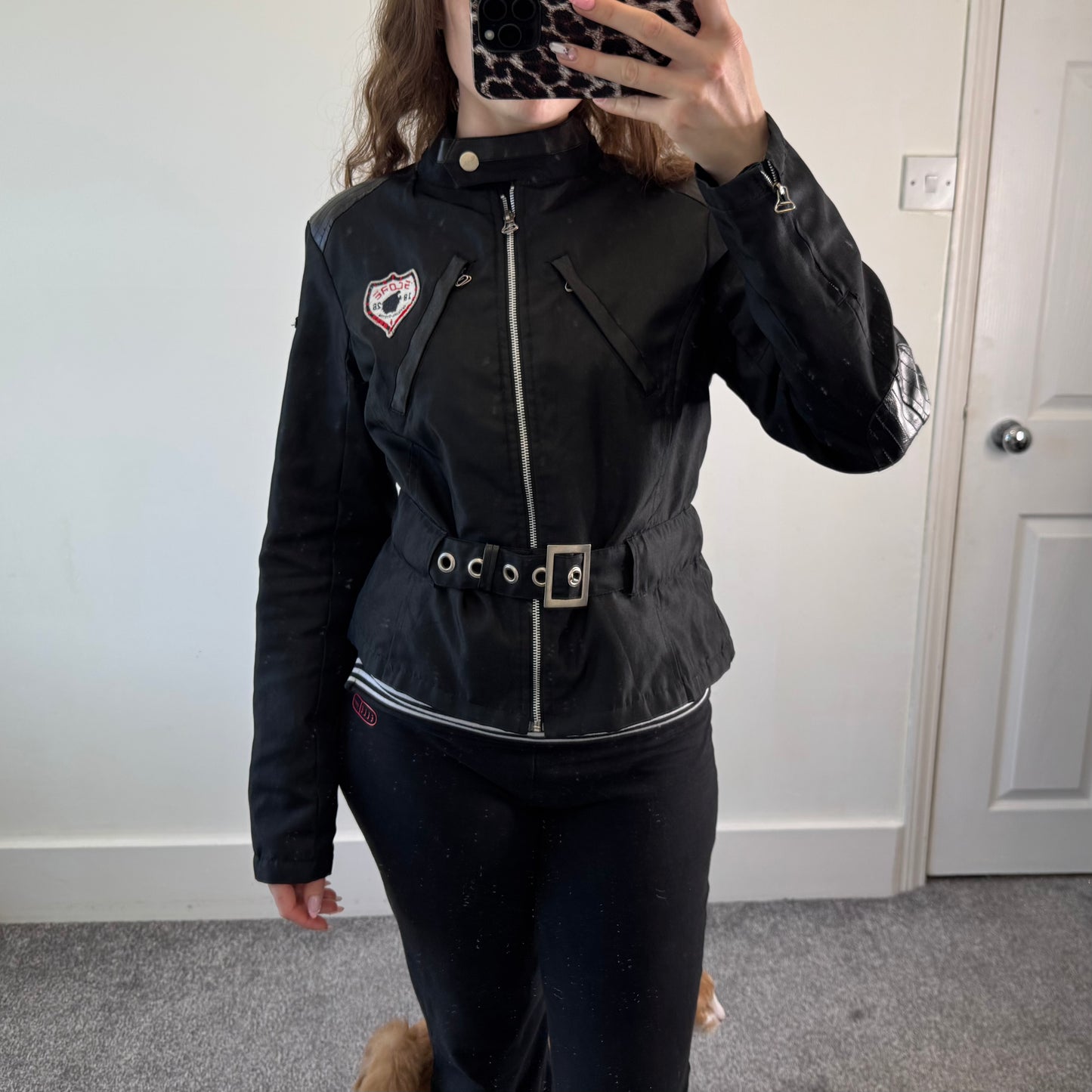 Y2K vintage archive fitted biker jacket