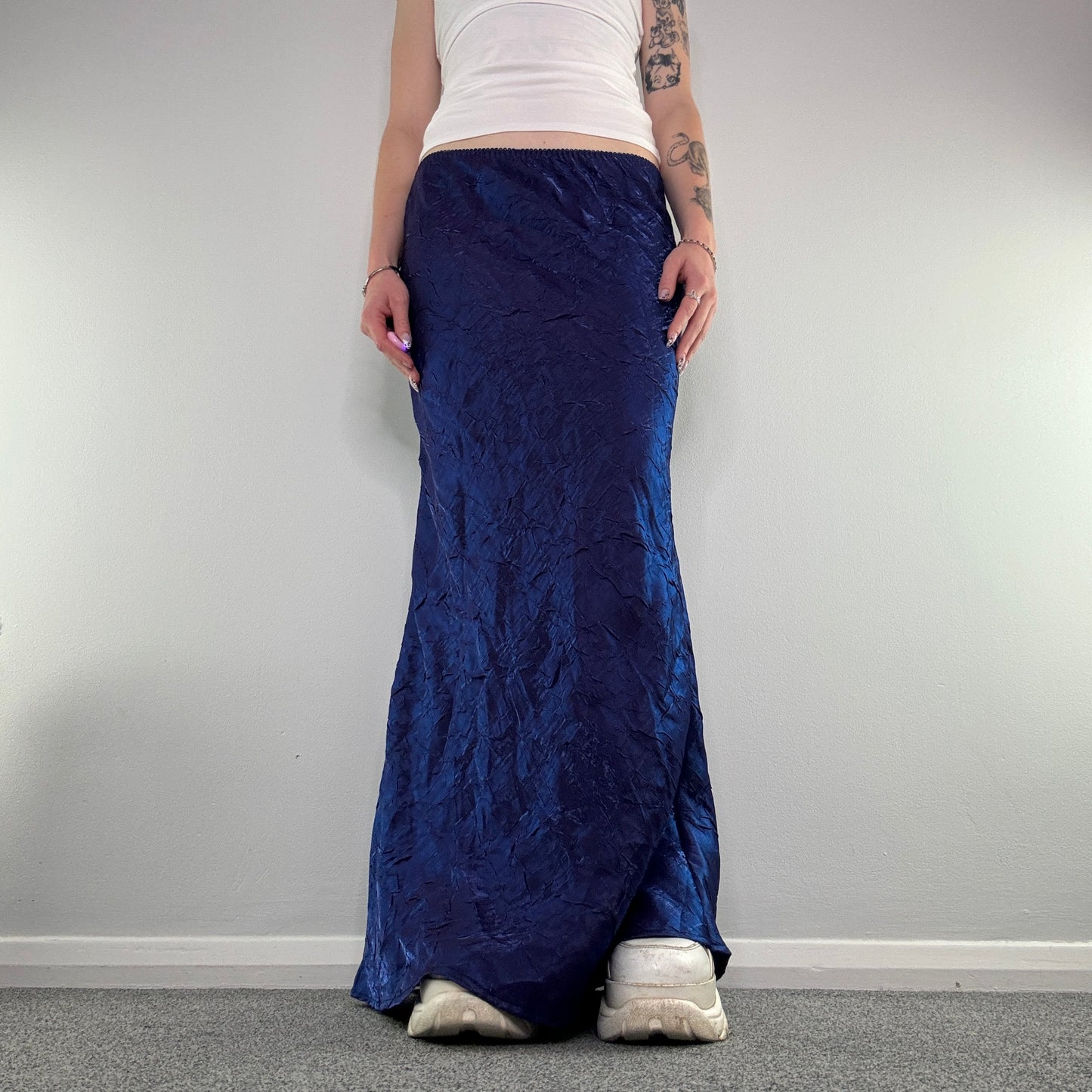 90s Y2K iridescent maxi skirt