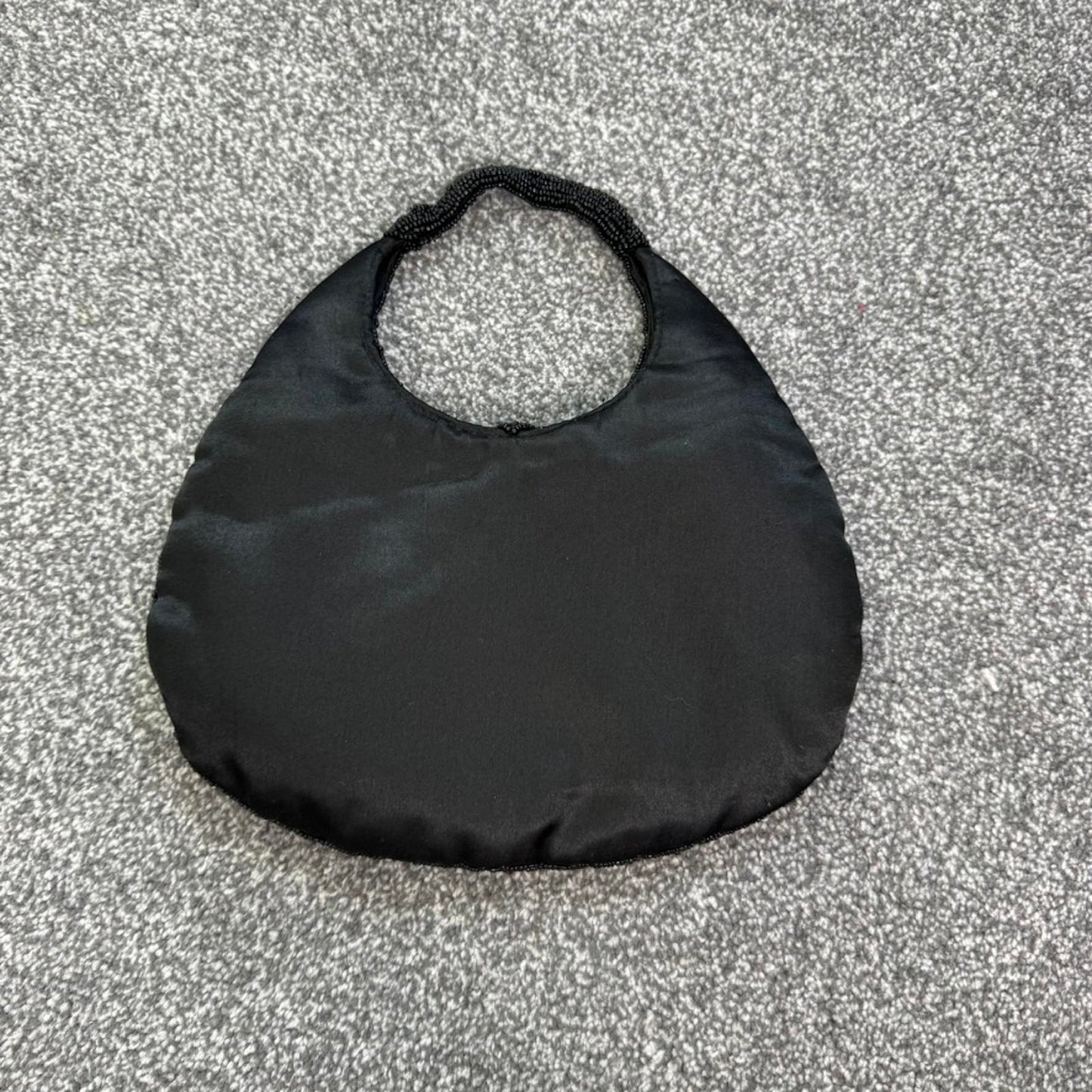 Y2K vintage mini micro satin beaded handbag sequin embellished circle evening