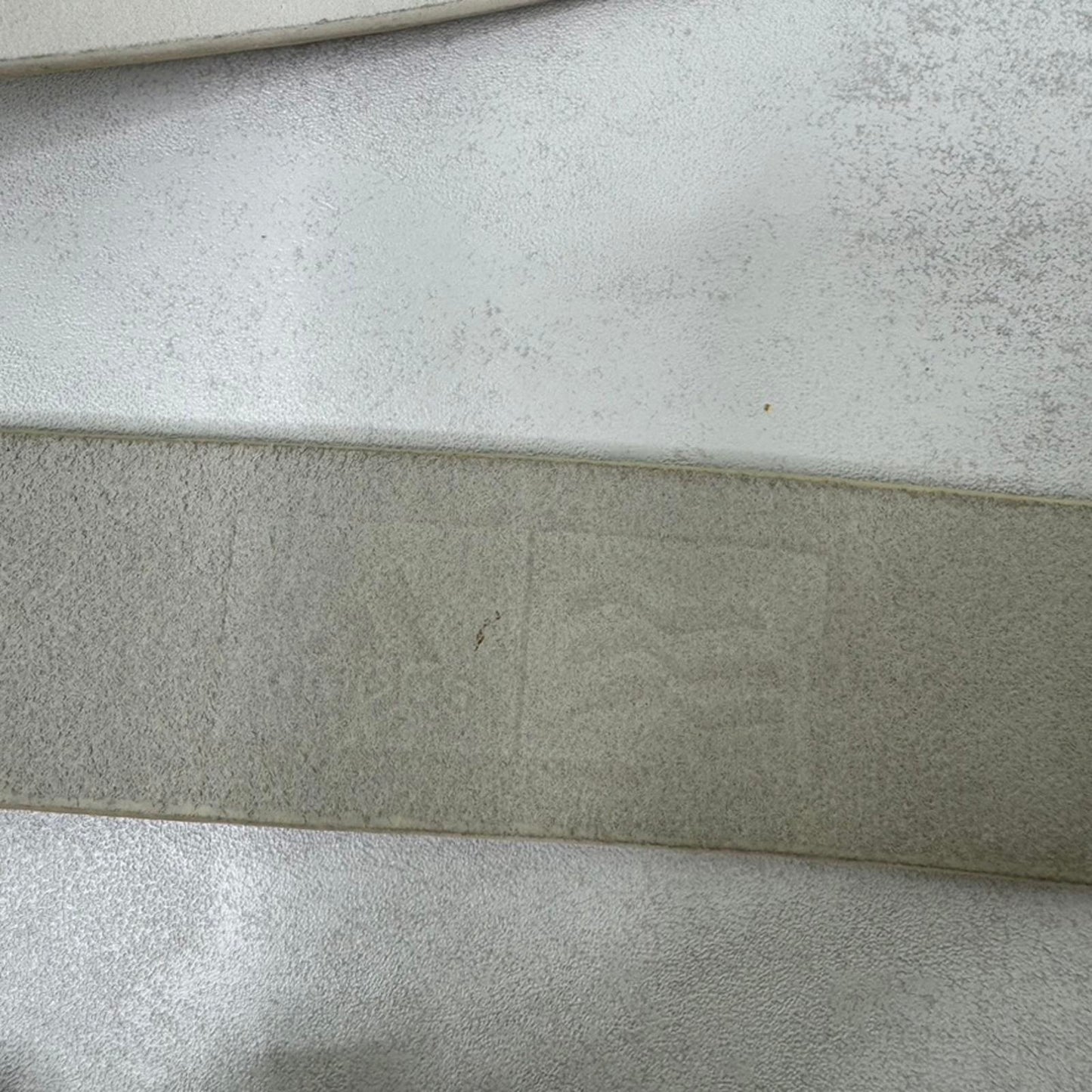 Y2K vintage Adidas genuine full grain leather belt silver buckle white