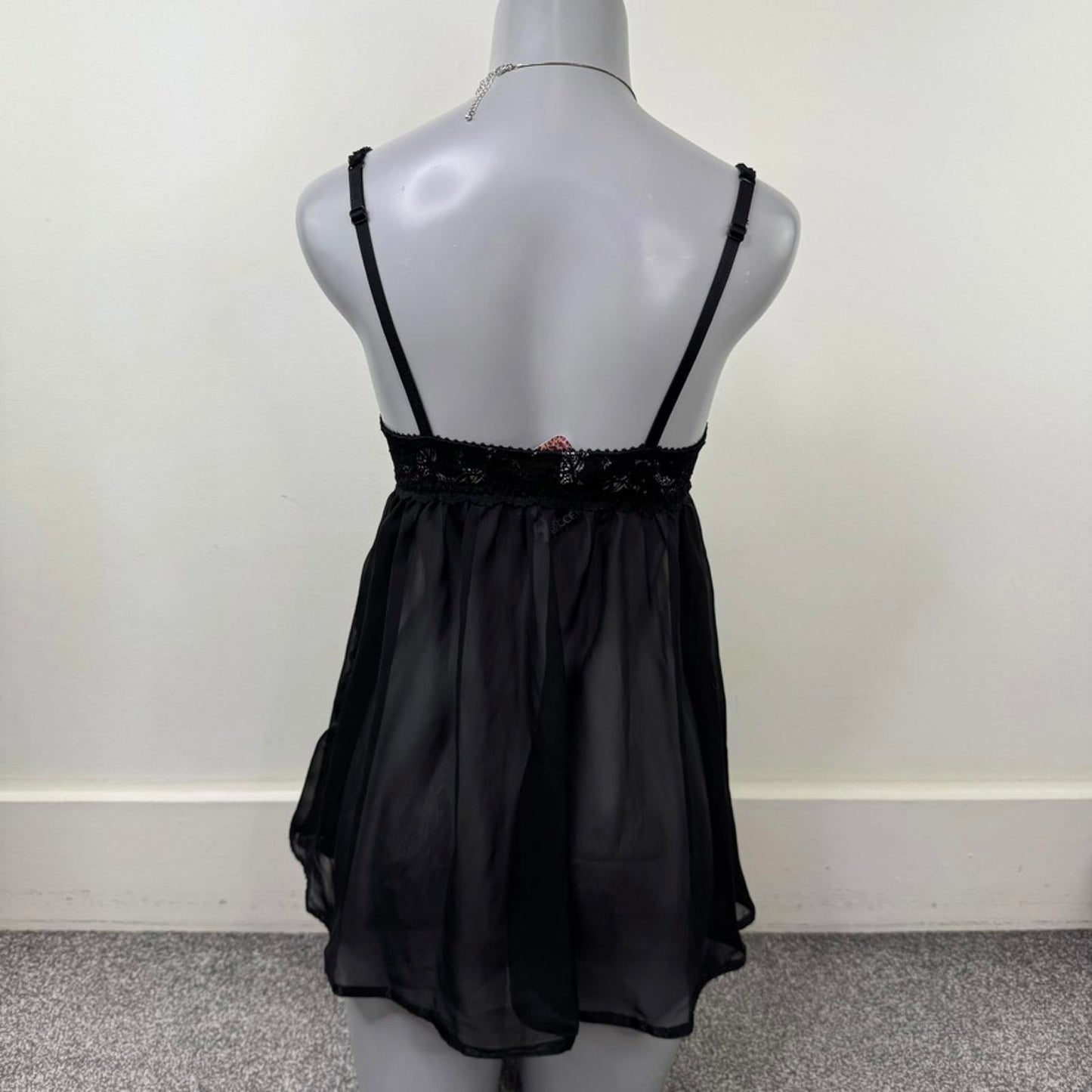 Y2K vintage babydoll sheer lace floral underwire dress lingerie coquette