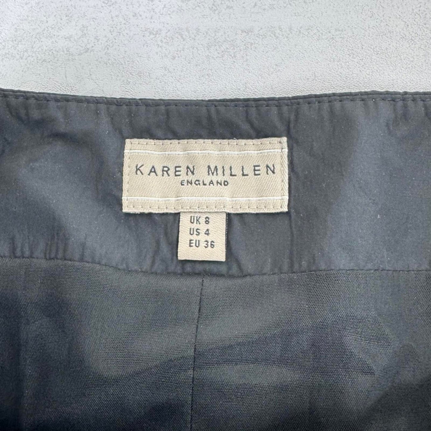 Y2K vintage Karen Millen midi skirt a line bow ruffle coquette office tailored