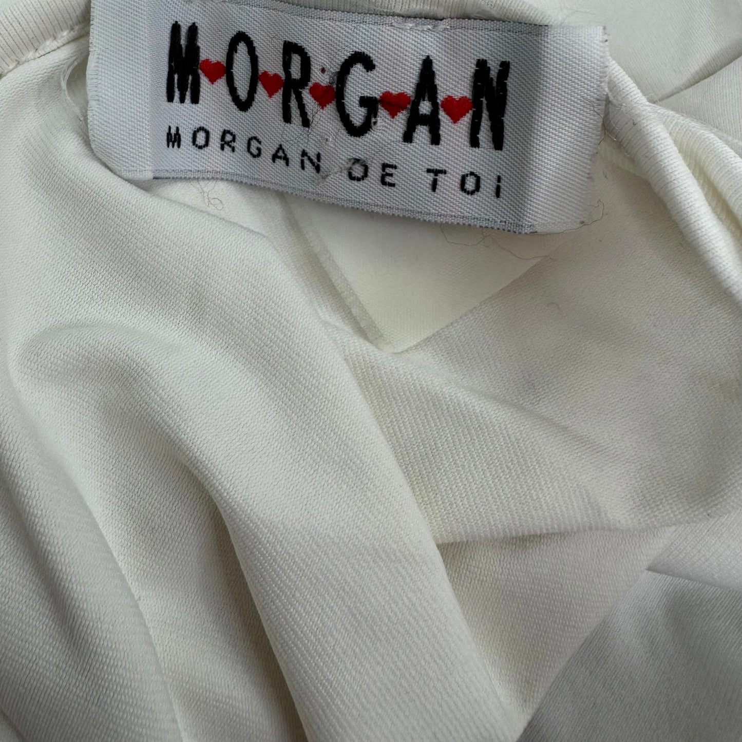 Y2K vintage Morgan De Toi baby tee short sleeve top slinky text fitted stretchy