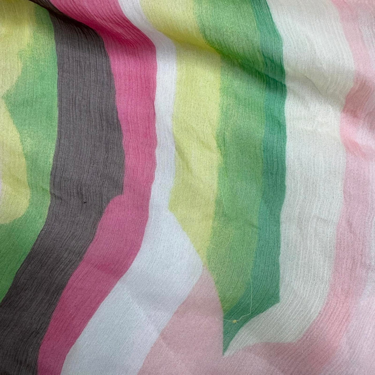 Y2K vintage 100% silk blouse bow asymmetrical bow fairy stripe pattern multi