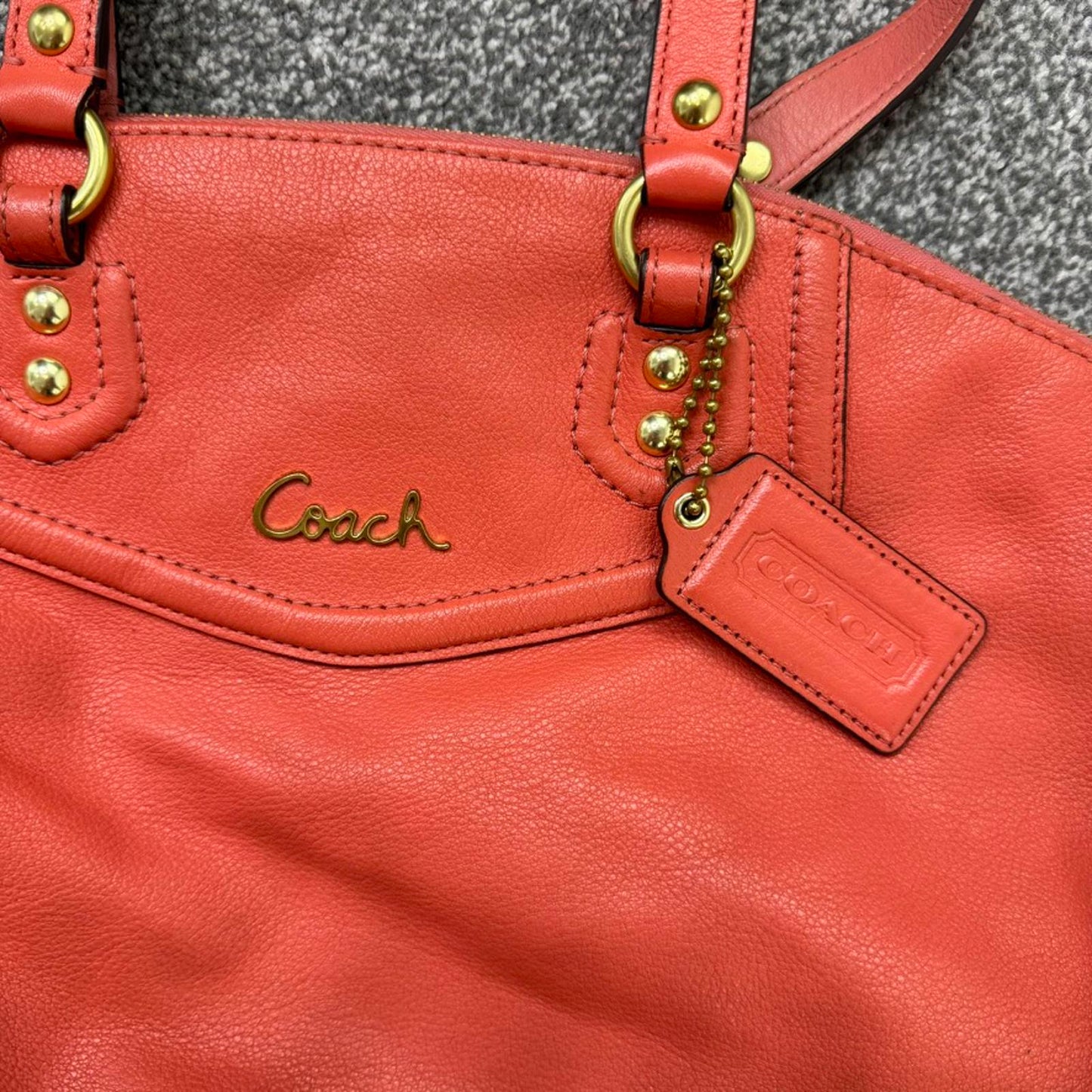 Vintage Coach Ashley Leather Convertible Shoulder Bag Satchel F23684 large