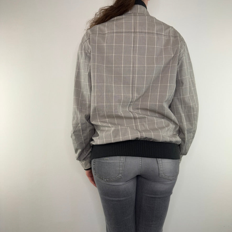 Y2K vintage tartan lightweight zip up jacket