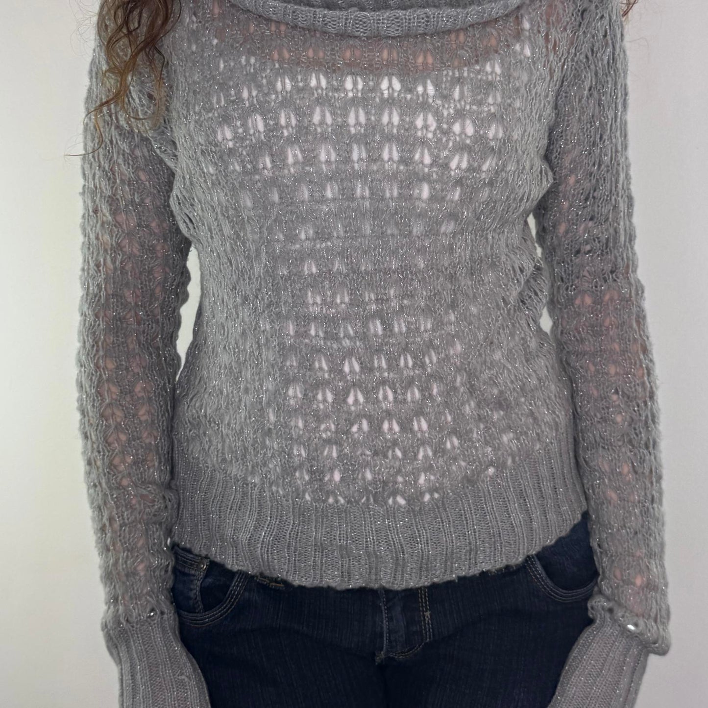 Y2K vintage roll neck knit long sleeve top